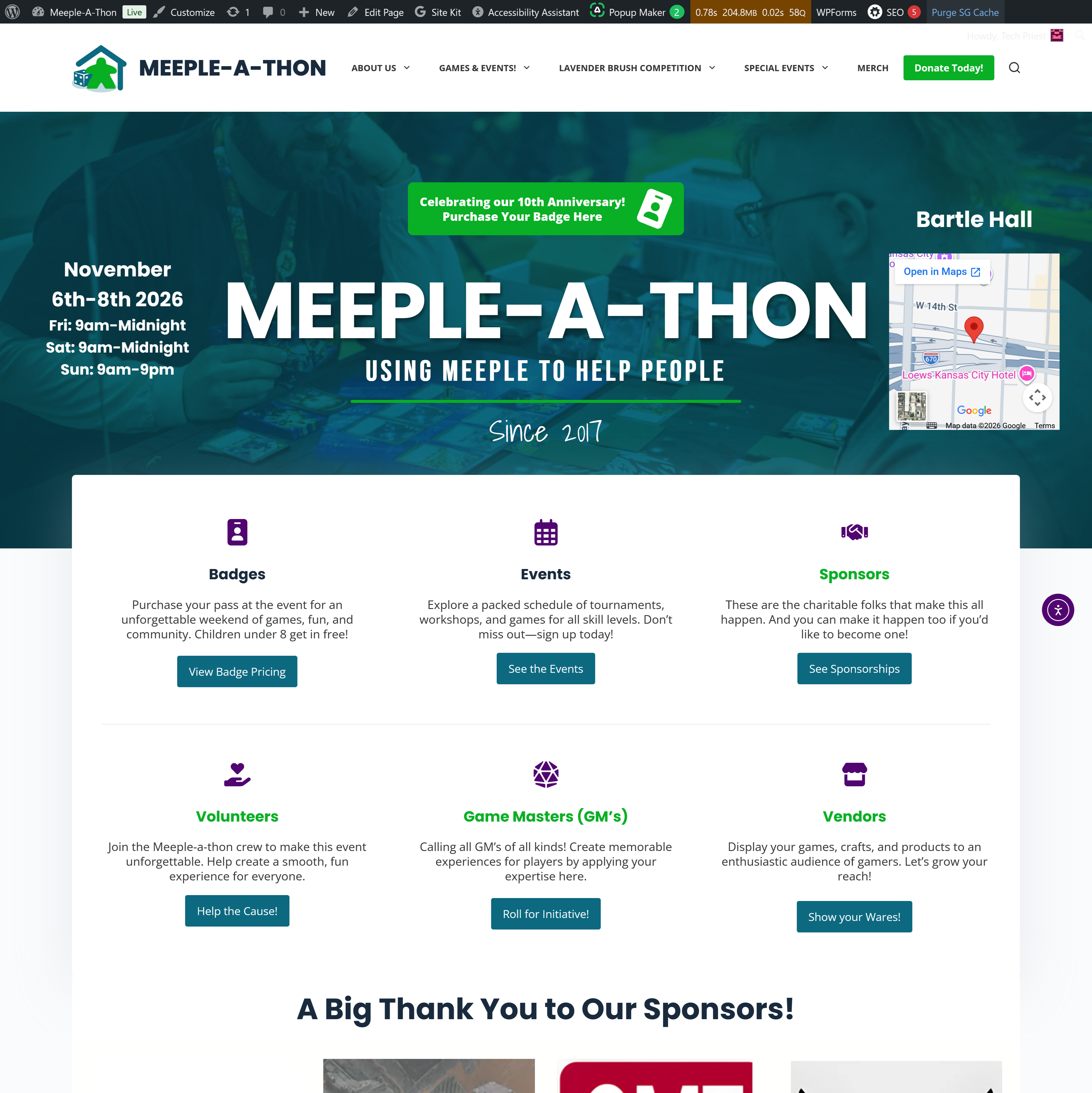 Meeple-a-thon Website